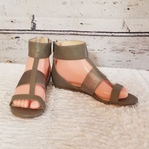 Calvin Klein Sage Leather Metallic Gladiato…